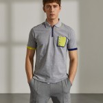 Man's cotton regular fit polo shirt with zip