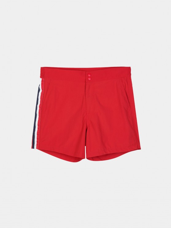 Pantalones cortos de bao casuales de corte regular con bolsillos