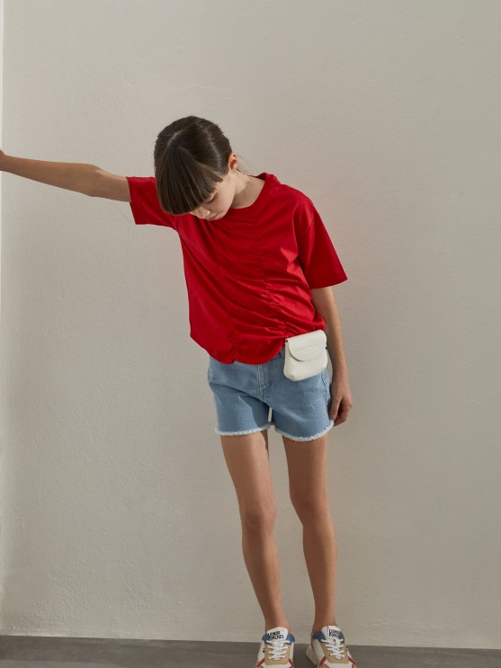 Cales denim com estampado
