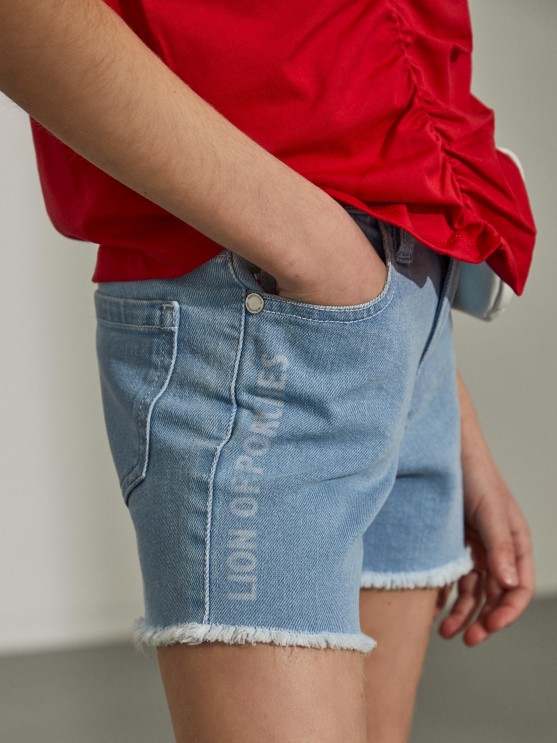 Cales denim com estampado