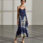 Silk printed flowing dress