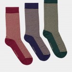 Man's pack of striped knitted socks in different colours
