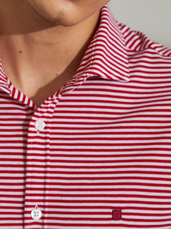 Man's slim fit cotton striped shirt