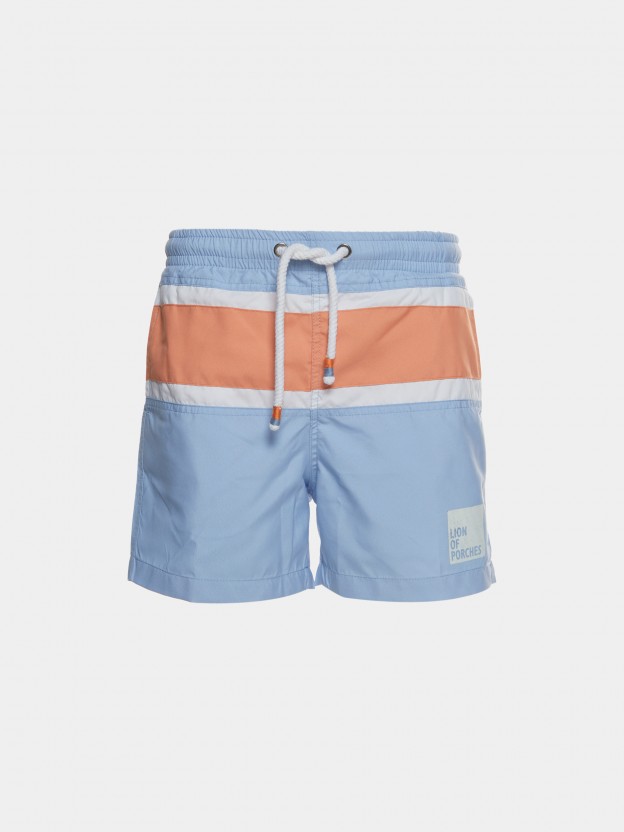 Calção De Banho Masculino Listrado Horizontal - BOSS
