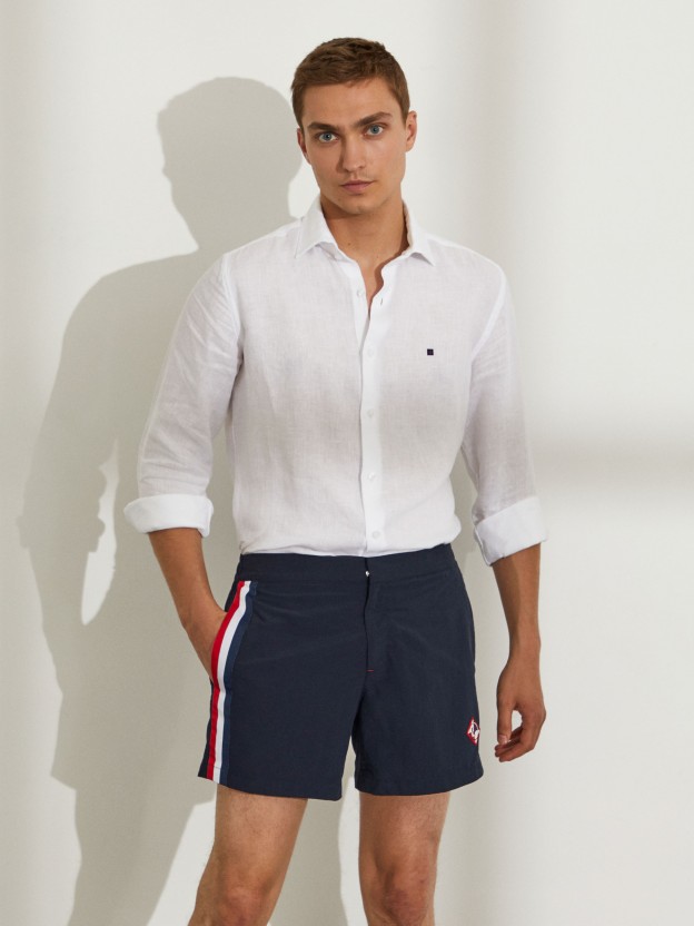 Regular fit casual swim shorts with pockets