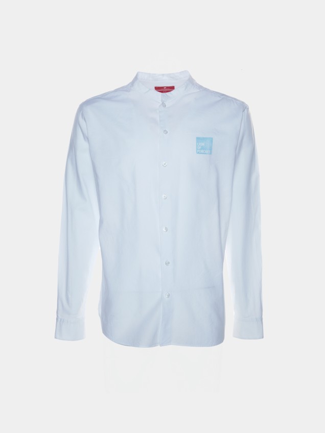 Slim fit shirt with mandarin collar. - Image product