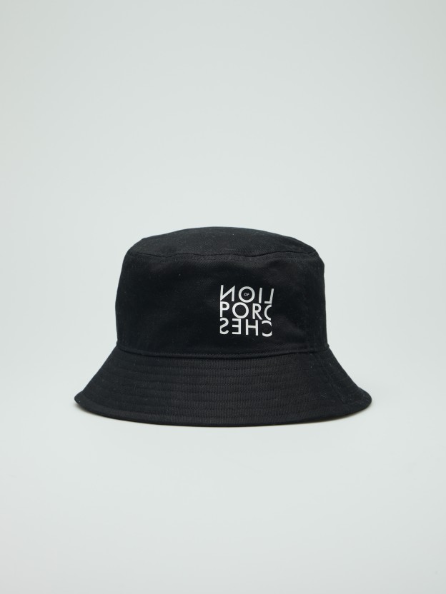 Cotton bucket hat with transfer