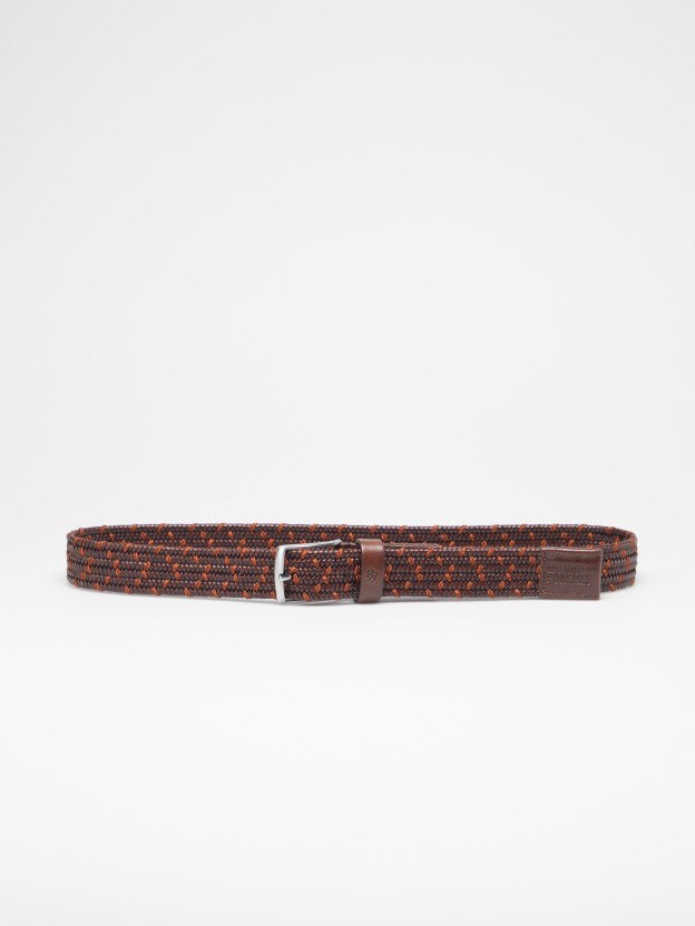 Belt with bicolor elastic braided
