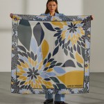 100% silk floral print scarf