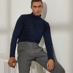 Man's high-neck sweater in organic cotton