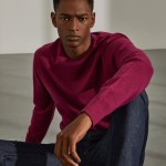 Camisola para homem com decote redondo em 100% lã