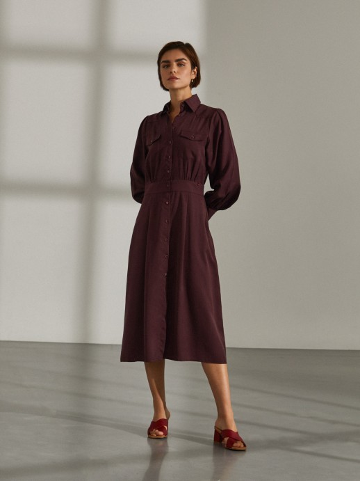 Vestido camisero largo
