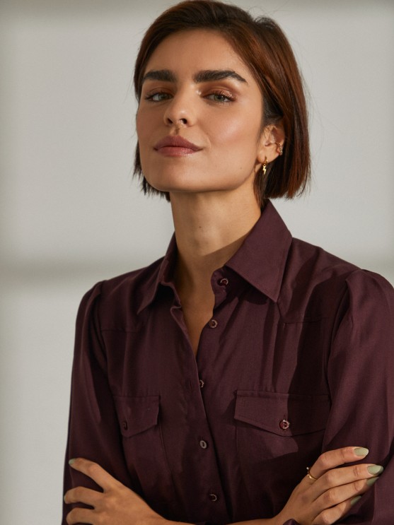 Vestido camiseiro comprido