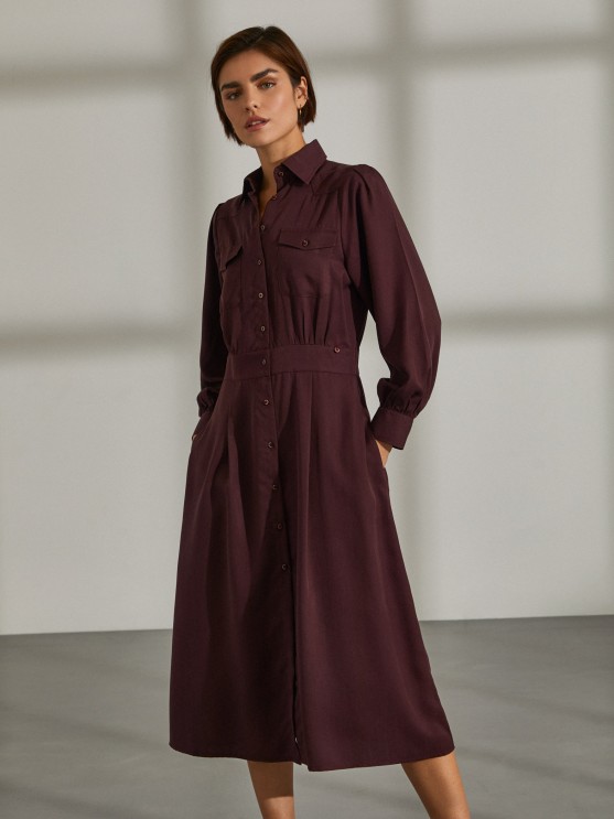 Vestido camiseiro comprido