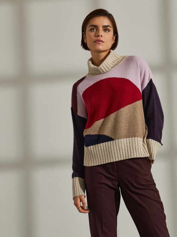 Multicolor cropped sweater