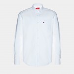 Man's regular fit cotton shirt in plain colour