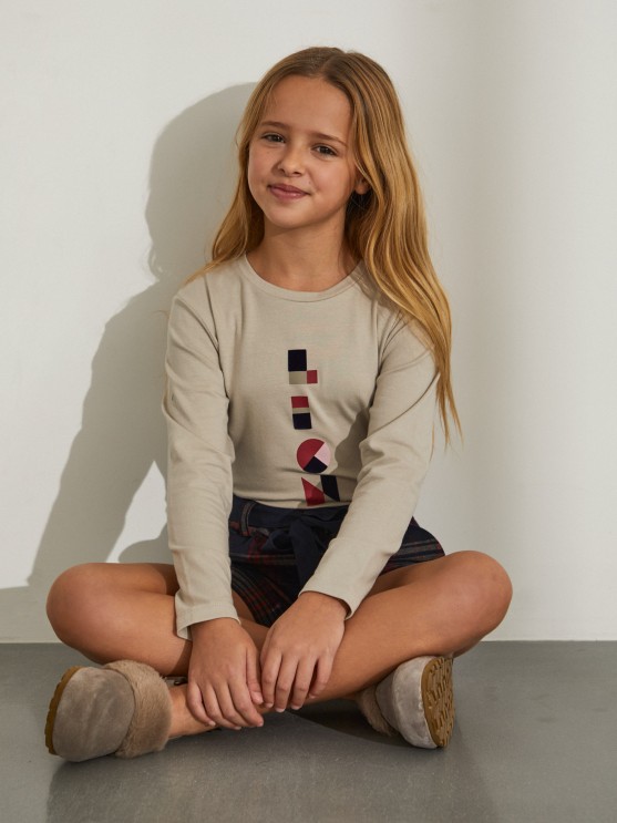 Camisola estampada com lettering