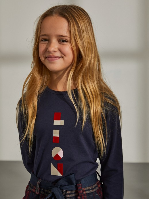 Camisola estampada com lettering