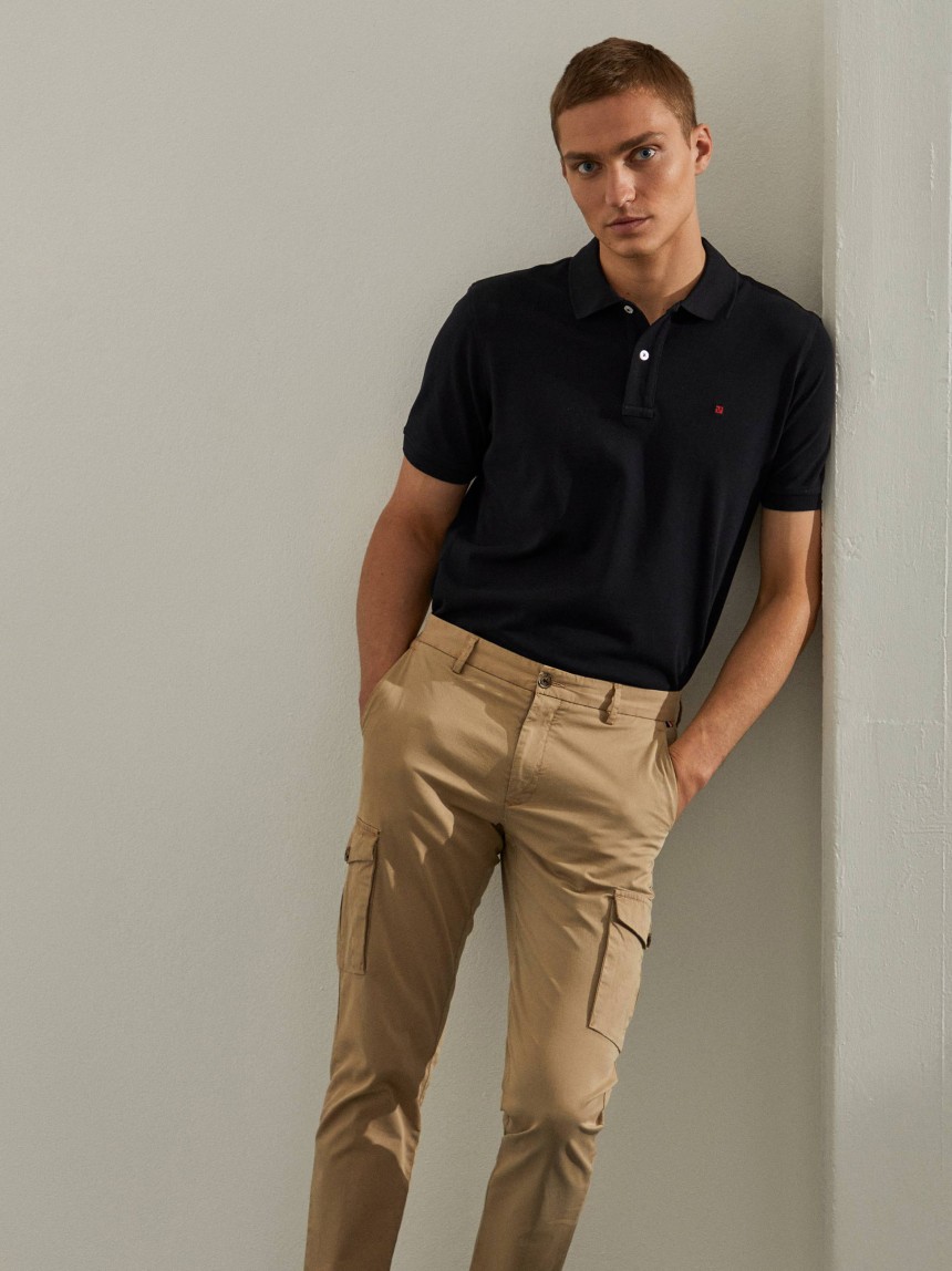 Cal�as para homem regular fit chino de algod�o stretch