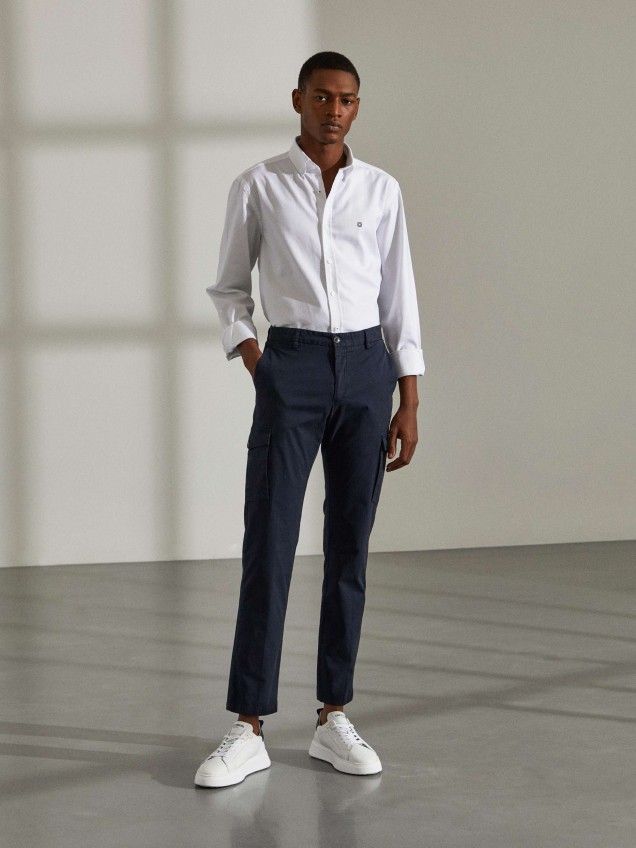 Cal�as para homem regular fit chino de algod�o stretch