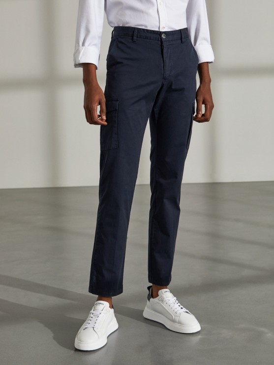 Man's trousers regular fit chino in stretch cotton