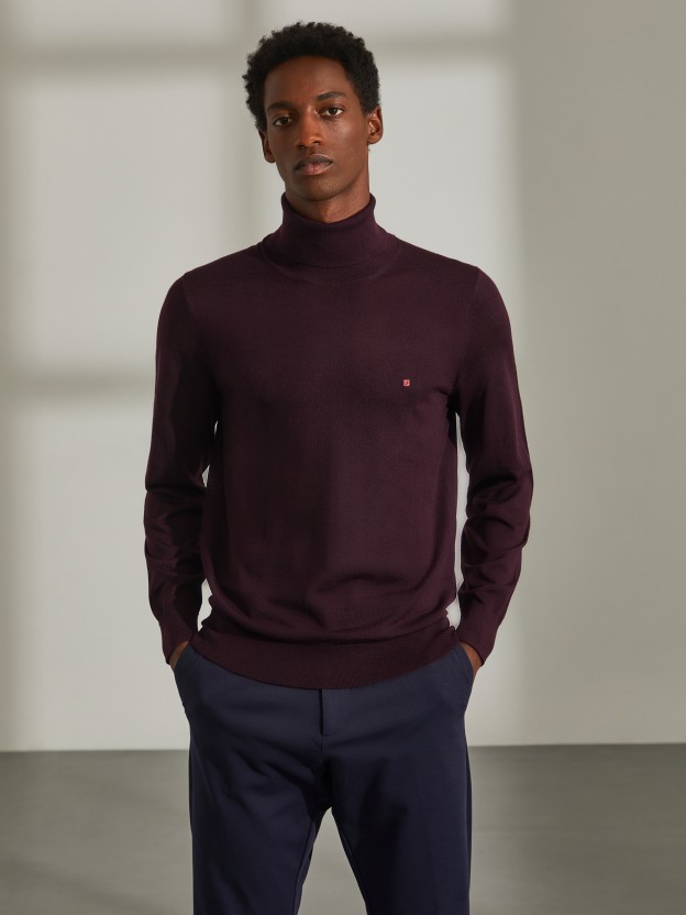 Camisola para homem regular fit em 100% l de gola alta