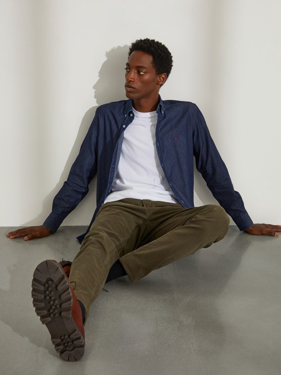 Camisa denim slim fit
