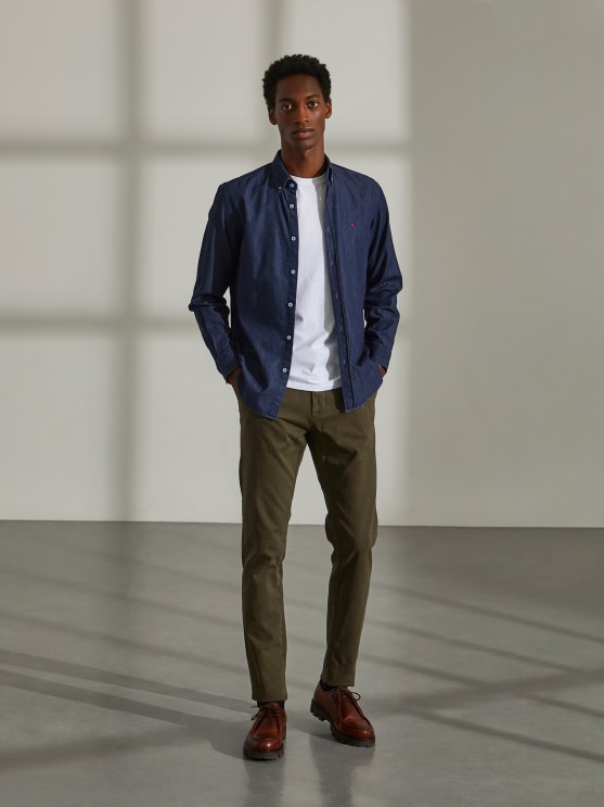 Camisa denim slim fit