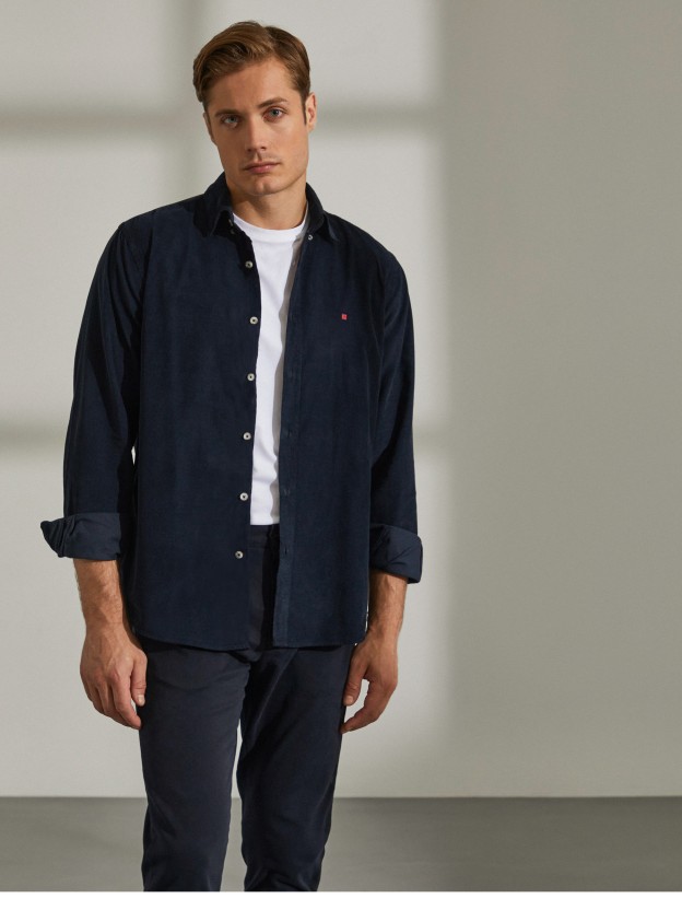 Camisa regular fit de bombazine