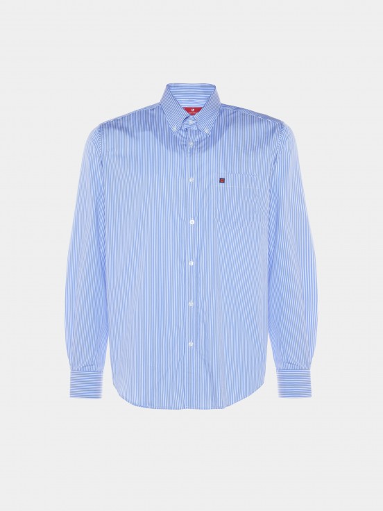 Regular fit cotton shirt with stripe pattern