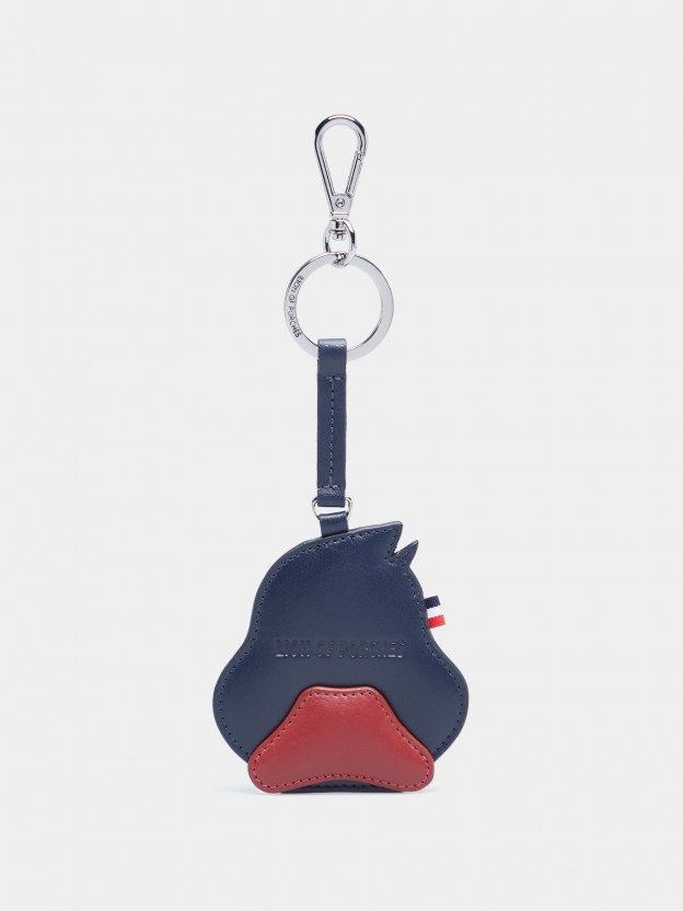 Tricolor leather duck keychain