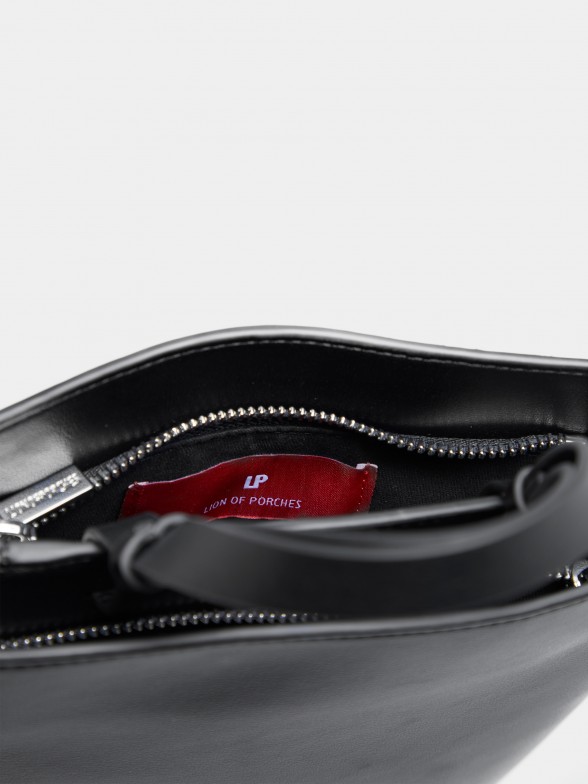 Mini bolsa para mulher a tiracolo de pele com duplo fecho