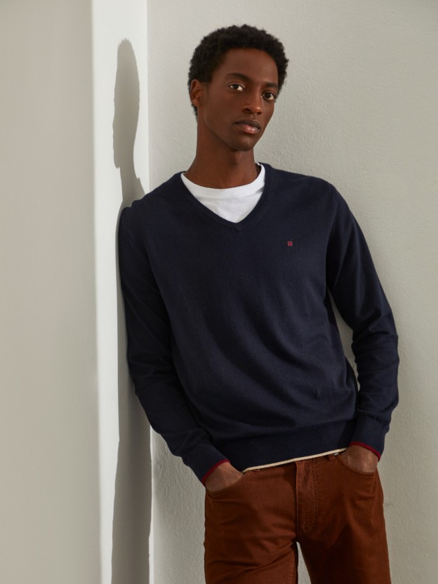 Cotton and cashmere pullover