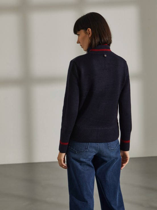Chaqueta combinada con cuello alto