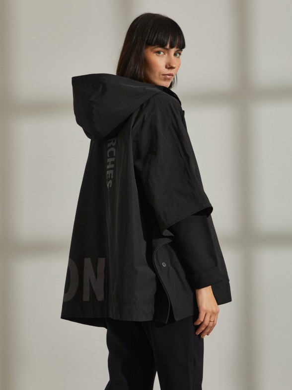 Reflective print hooded cape
