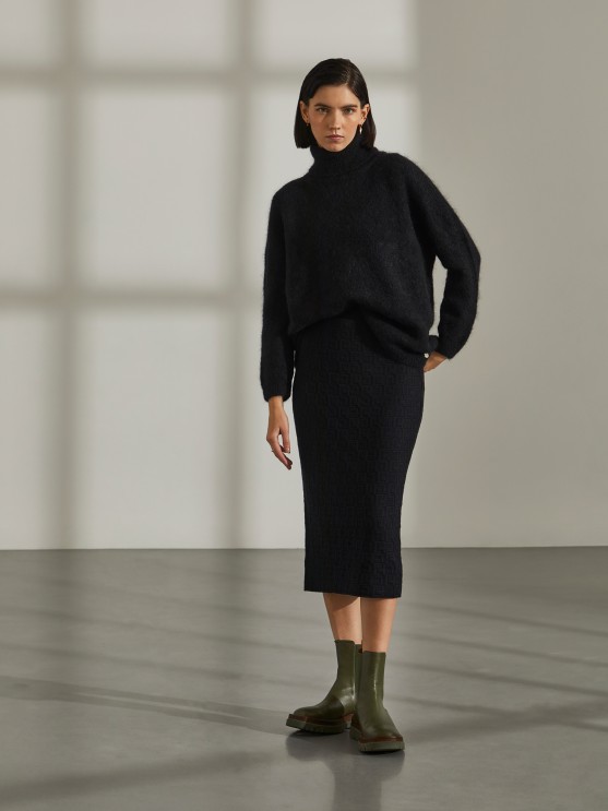 Camisola de gola alta em mohair