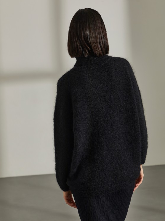 Camisola de gola alta em mohair