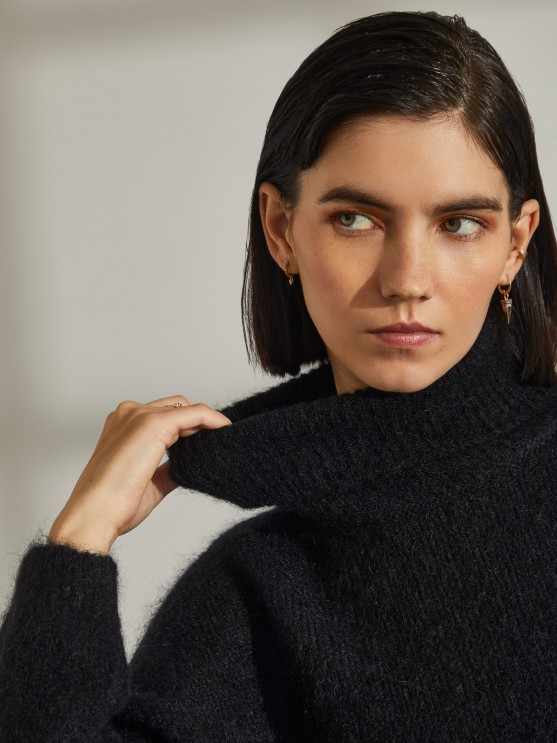 Camisola de gola alta em mohair
