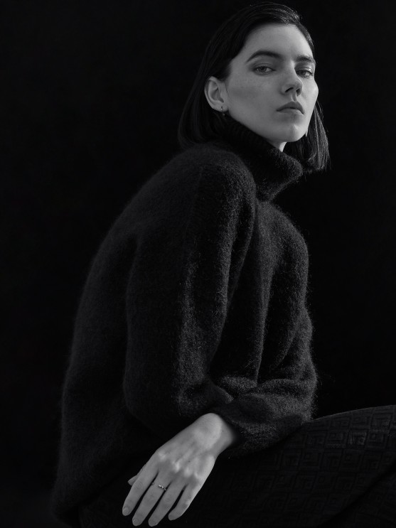 Camisola de gola alta em mohair