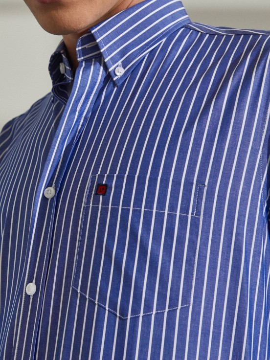 Cotton shirt with stripe pattern