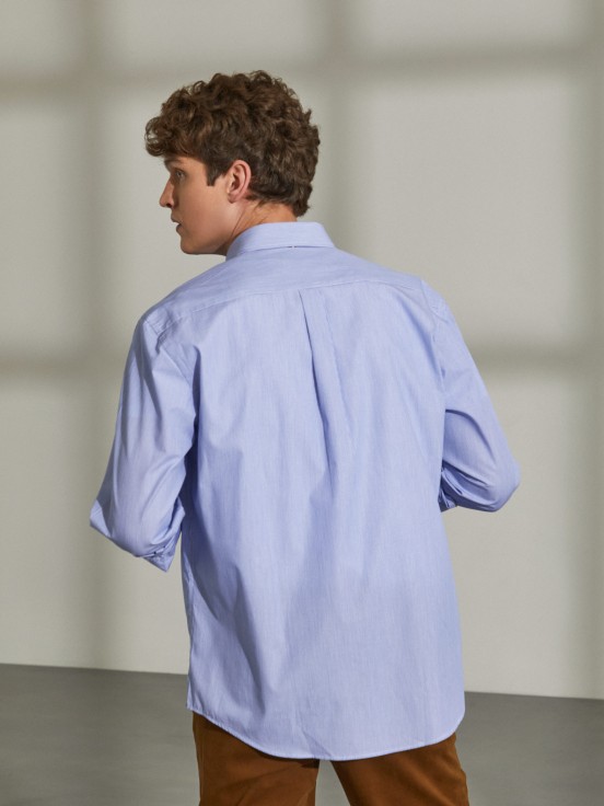 Cotton shirt with stripe pattern
