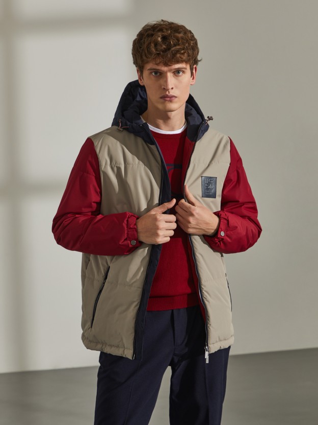 Tricolour quilted jacket