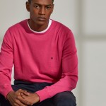 Camisola para homem bsica de algodo com gola redonda