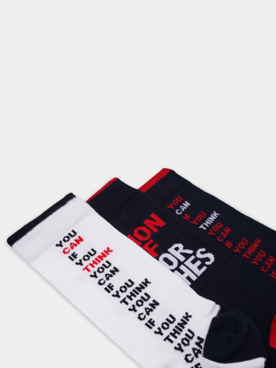 Pack de meias altas para homem em malha com branding