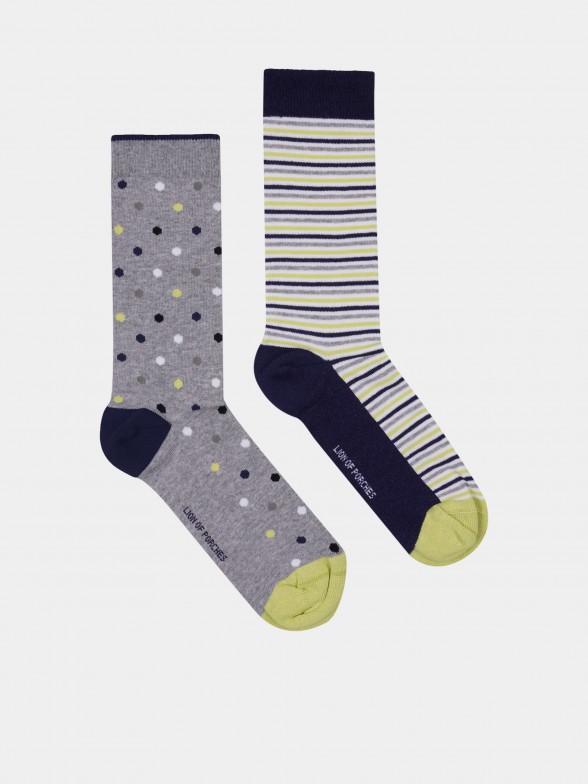 Pack de meias para homem de malha com padrões em diversas cores