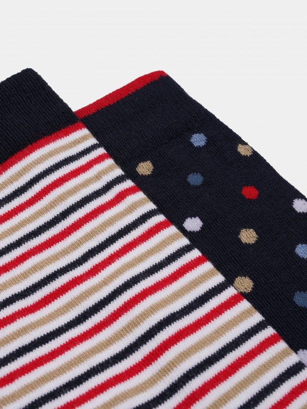 Man's pack of knee highs in patterned knitwear