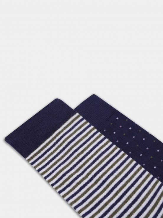 Pack de meias altas para homem em malha com padres