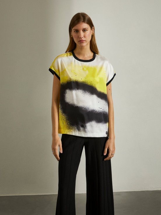 Watercolor pattern blouse
