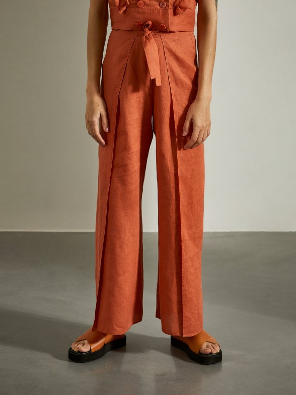 100% linen pareo trousers - LP002993_280 | LION OF PORCHES