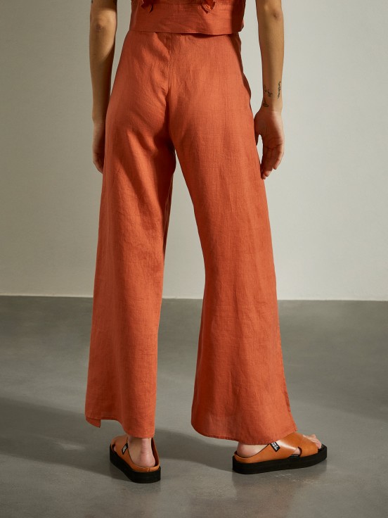 100% linen pareo trousers